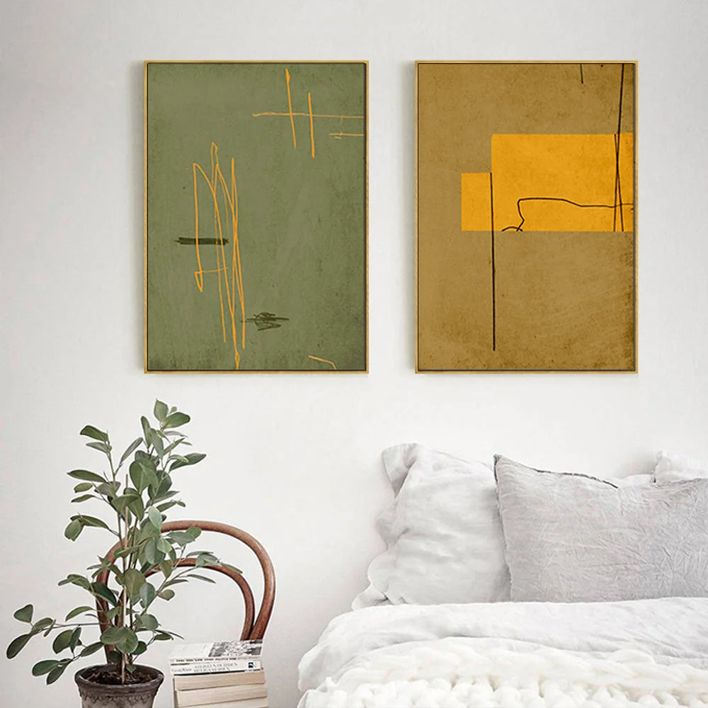 Wall Art United Study 50x70cm 2 Sets Gold Frame Canvas