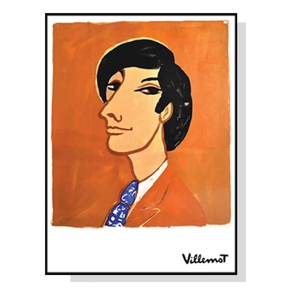 Wall Art Villemot 1971 Black Frame Canvas 70cmx100cm - Home