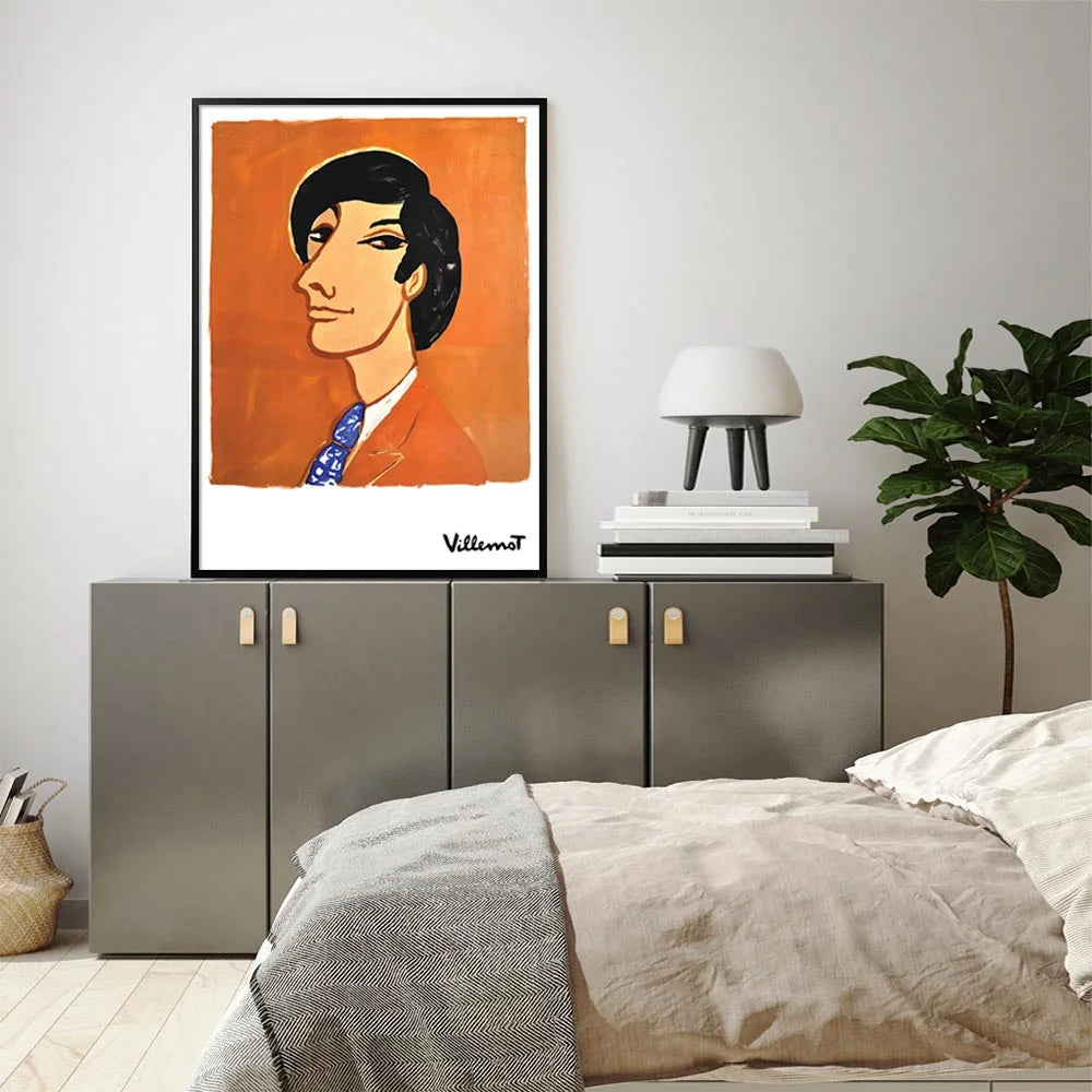Wall Art Villemot 1971 Black Frame Canvas 80cmx120cm - Home