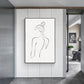 Wall Art Woman Back Line Art Black Frame Canvas 40x60cm