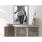 Wall Art Woman Drinking Wine Black & White Poster 30x40CM
