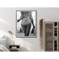 Wall Art Woman Drinking Wine Black & White Poster 30x40CM