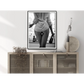 Wall Art Woman Drinking Wine Black & White Poster 50x70CM