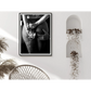 Wall Art Woman Drinking Wine in the Bar 70x100cm Black