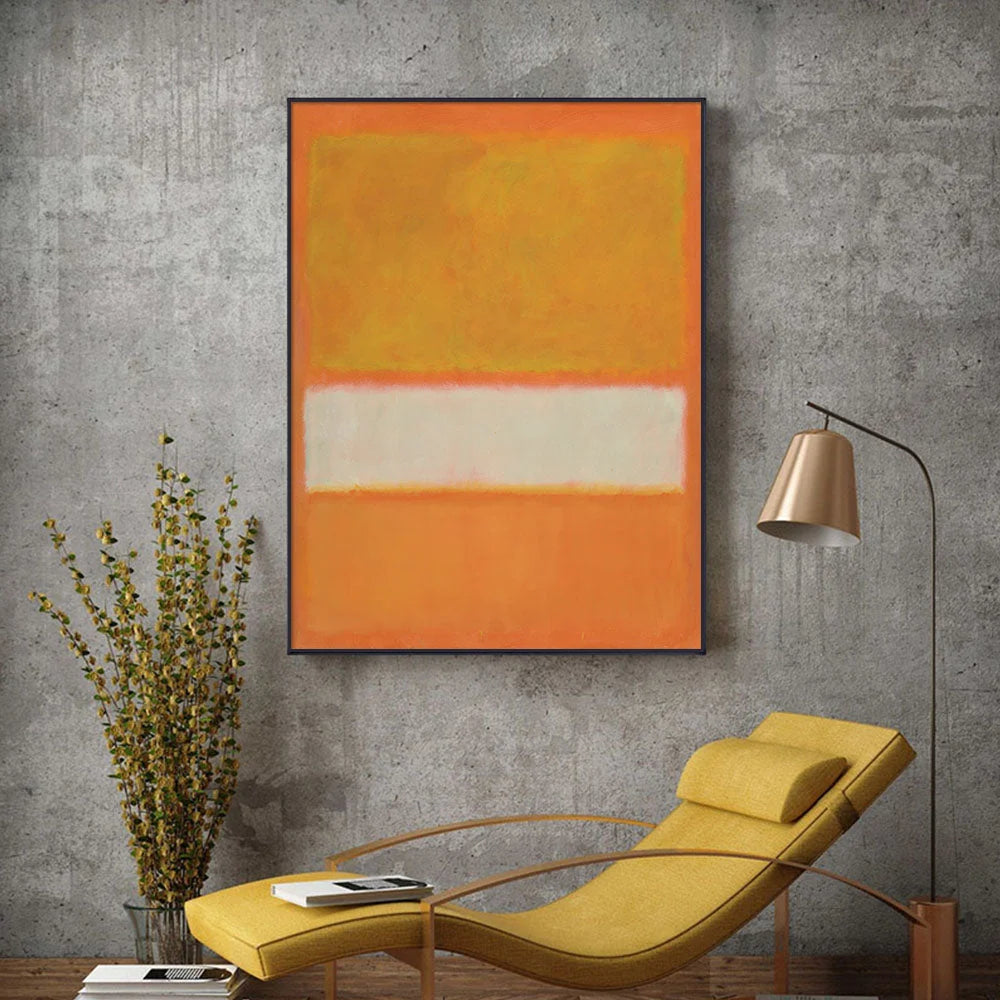 Wall Art Yellow by Mark Rothko Black Frame Canvas 90x135cm