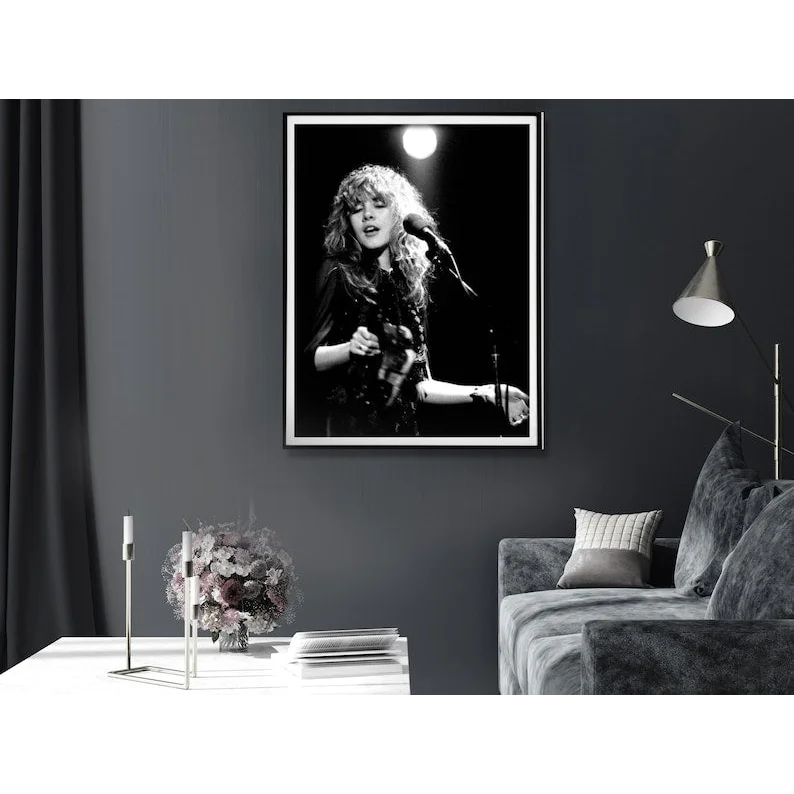 Wall Art Young Stevie Nicks in Concert Poster 30x40CM Black