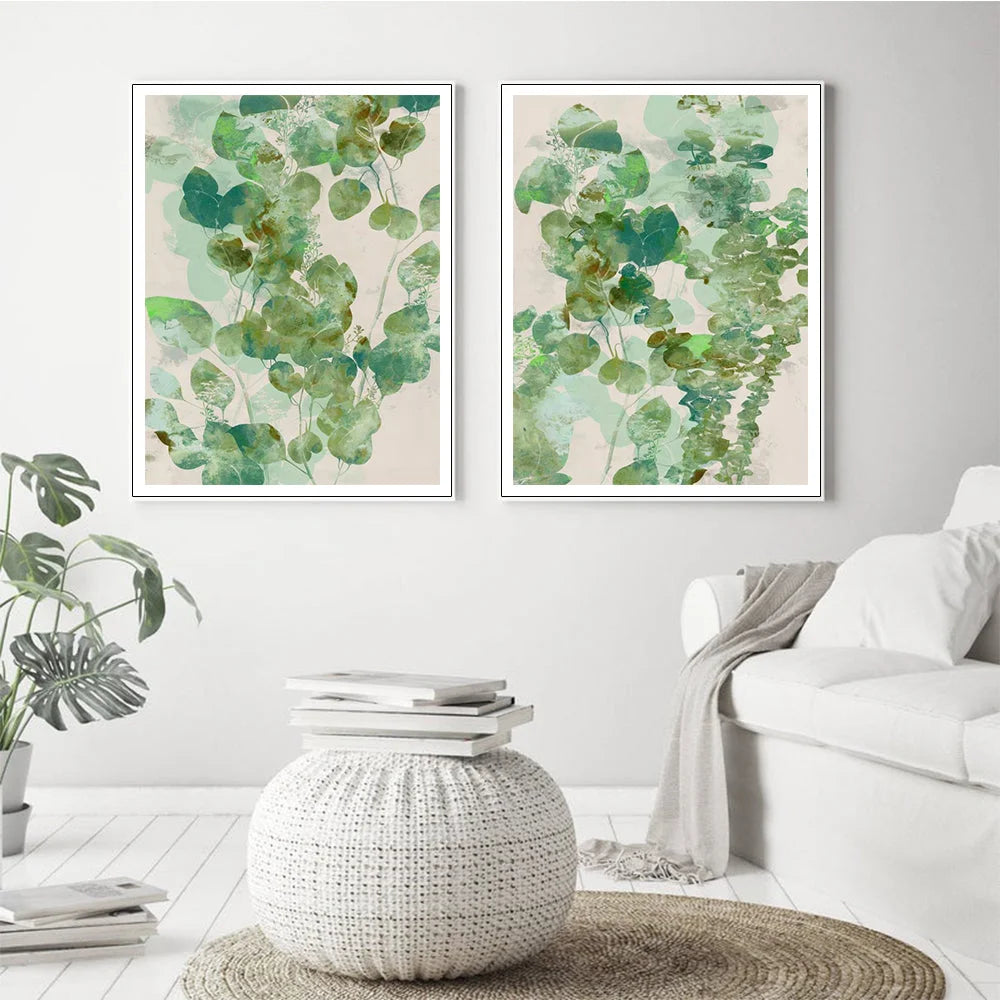 Wall Art Zanzibar Gem 2 Sets White Frame Canvas 40x60cm