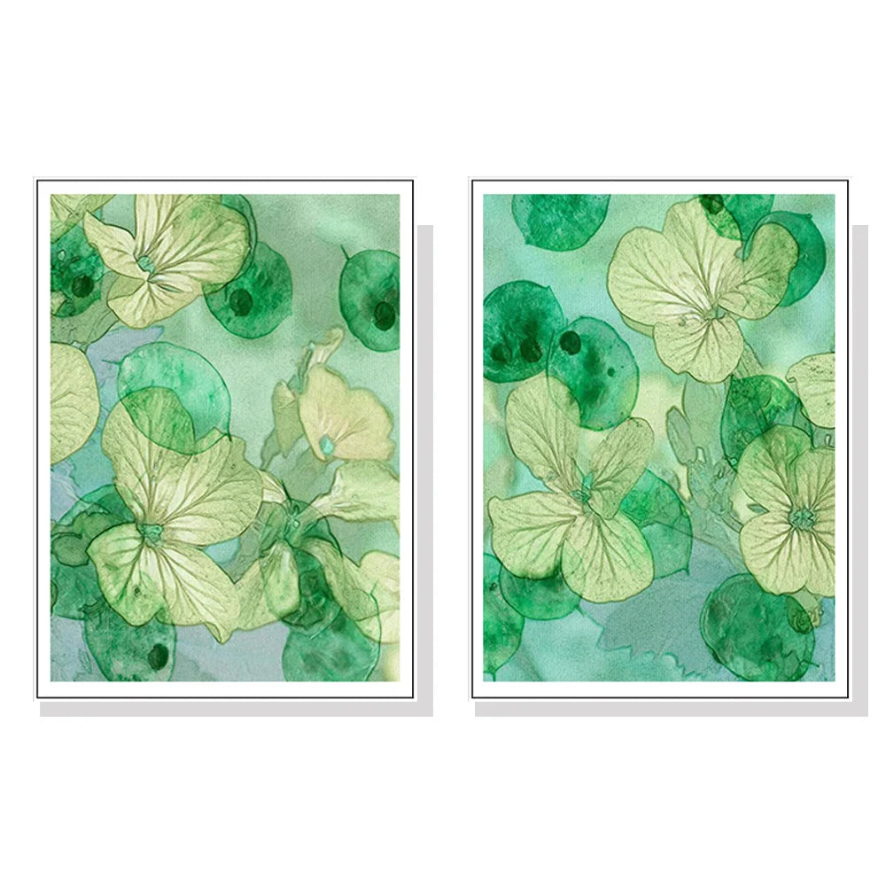 Wall Art Zanzibar Gem 2 Sets White Frame Canvas 90x135cm