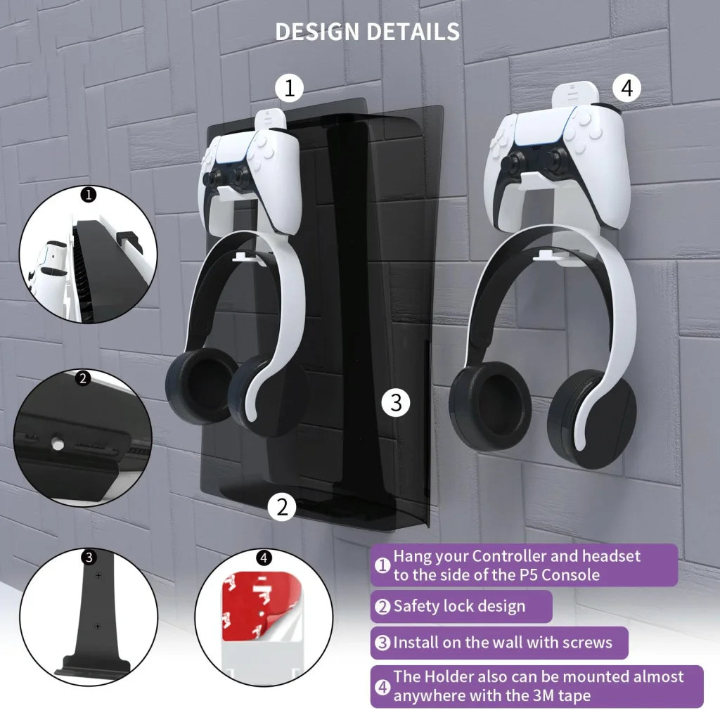 Wall Bracket Storage Hook For Ps5 Game Console-1915198243218788357
