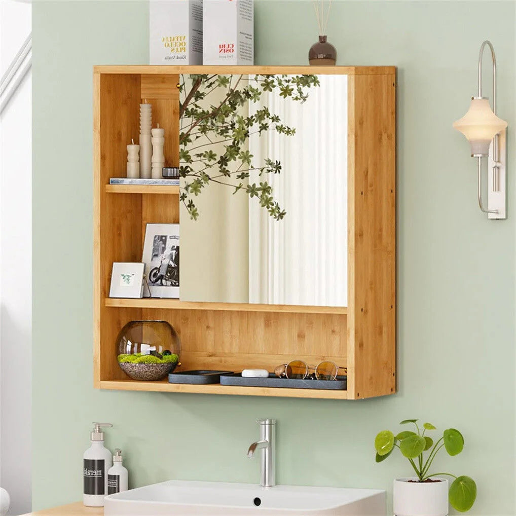 Storage cabinet with wall bathroom mirror medicine cabinets