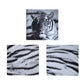 Wall Canvas Set of 3 Just Home Printed Blue Eyes Stripes