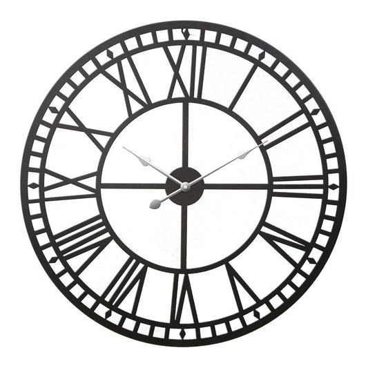 Metal 3d 80cm wall clock with round clock face