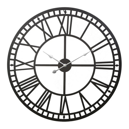 Metal 60cm wall clock with round clock face