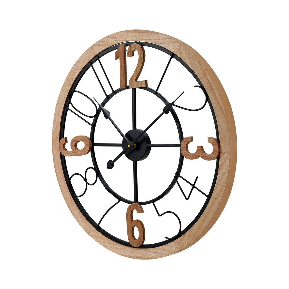 Wall Clock Wooden 60CM Round - Home & Garden