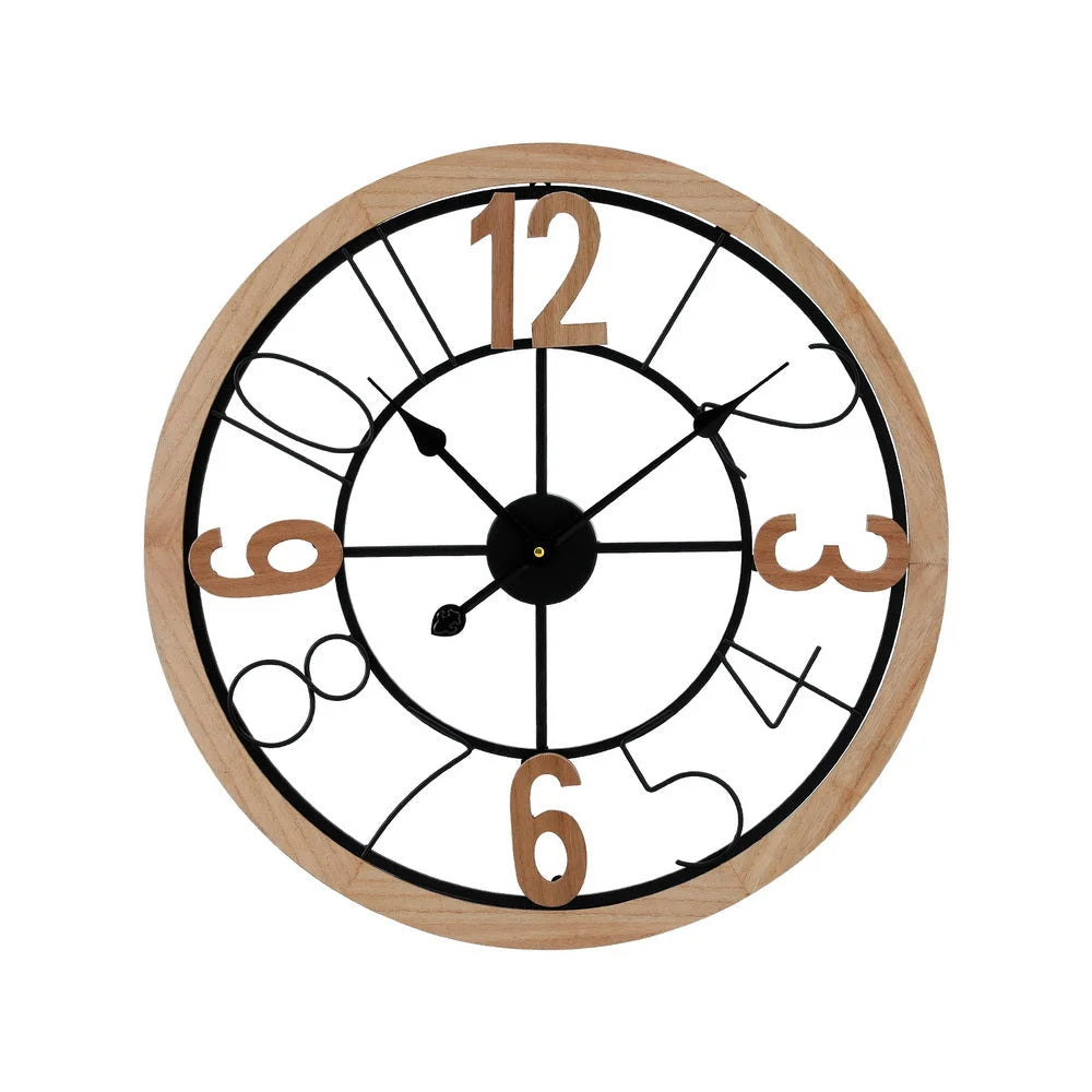 Wall Clock Wooden 60CM Round - Home & Garden