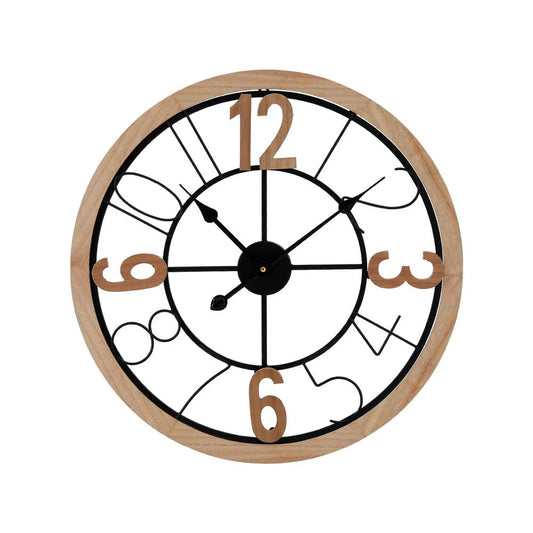 Wall Clock Wooden 60CM Round - Home & Garden