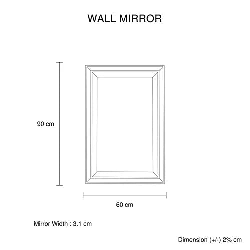 Wall Mirror MDF Silver Mirror Matching Fabric Rectangular