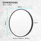 Wall Mirror Round Aluminum Frame 80cm BLACK (Set of 2)