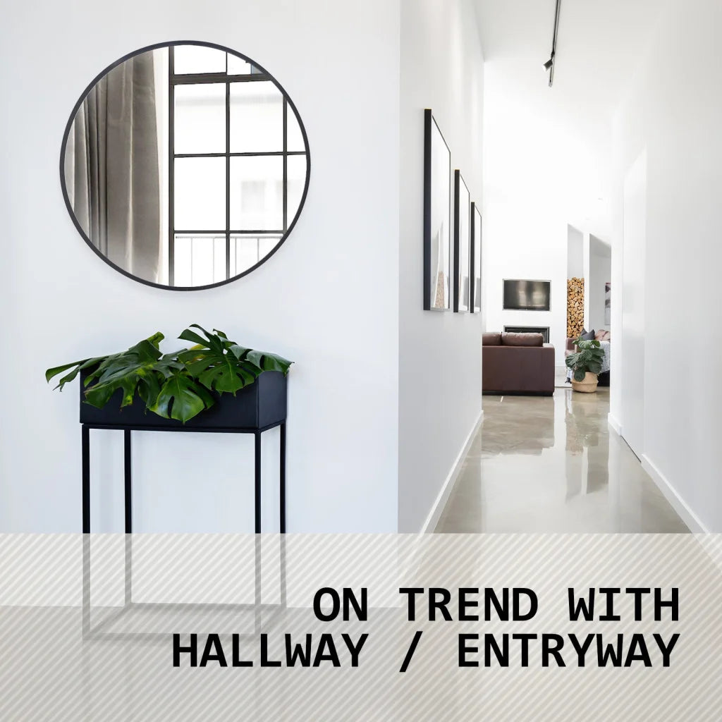 Wall Mirror Round Aluminum Frame Makeup Decor Bathroom