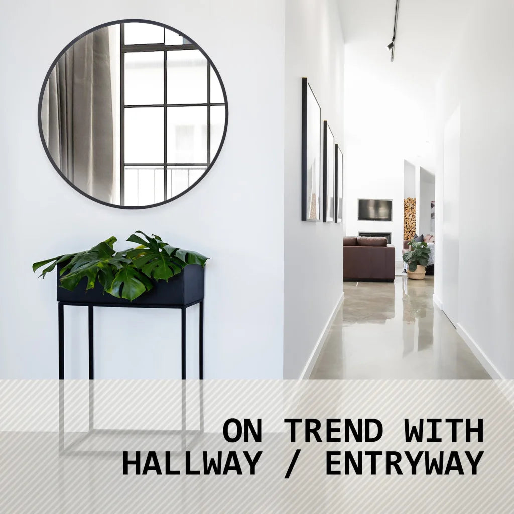 Wall Mirror Round Aluminum Frame Makeup Decor Bathroom