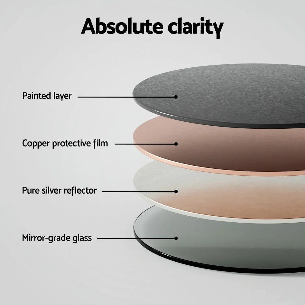 Wall Mirror Wooden Makeup Mirror 80CM - Home & Garden