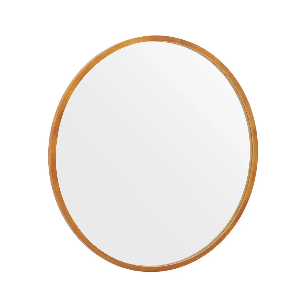 Wall Mirror Wooden Makeup Mirror 80CM - Home & Garden