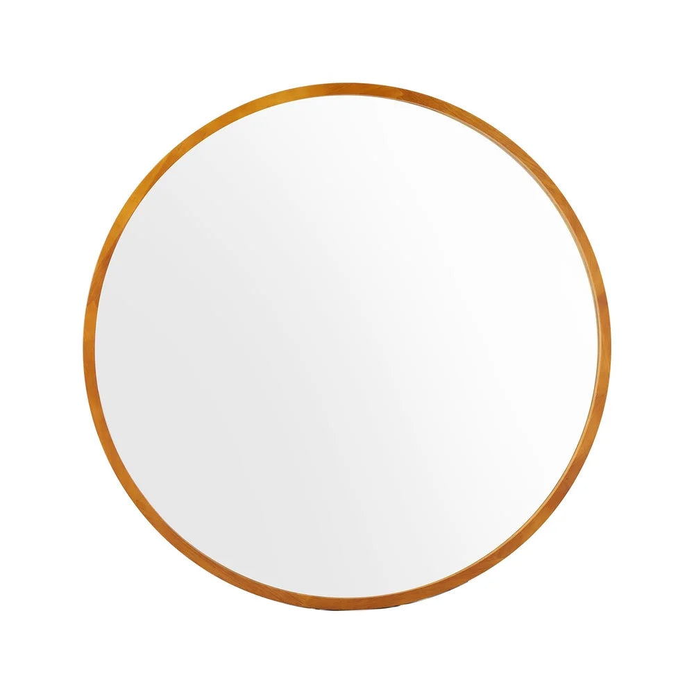 Wall Mirror Wooden Makeup Mirror 80CM - Home & Garden