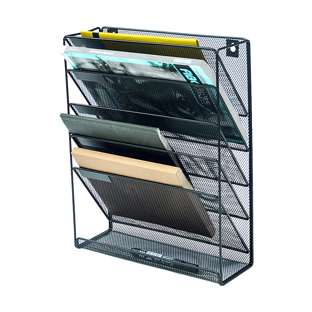 Wall Mount Hanging File Sorter Organizer - 6 Pocket Folder