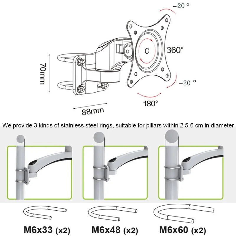Wall Mount Monitor Stand - No Drilling Needed-1964932287208493060