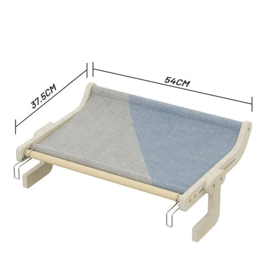 Wall-Mounted Cat Hammock Bed-Wooden Frame Comfortable
