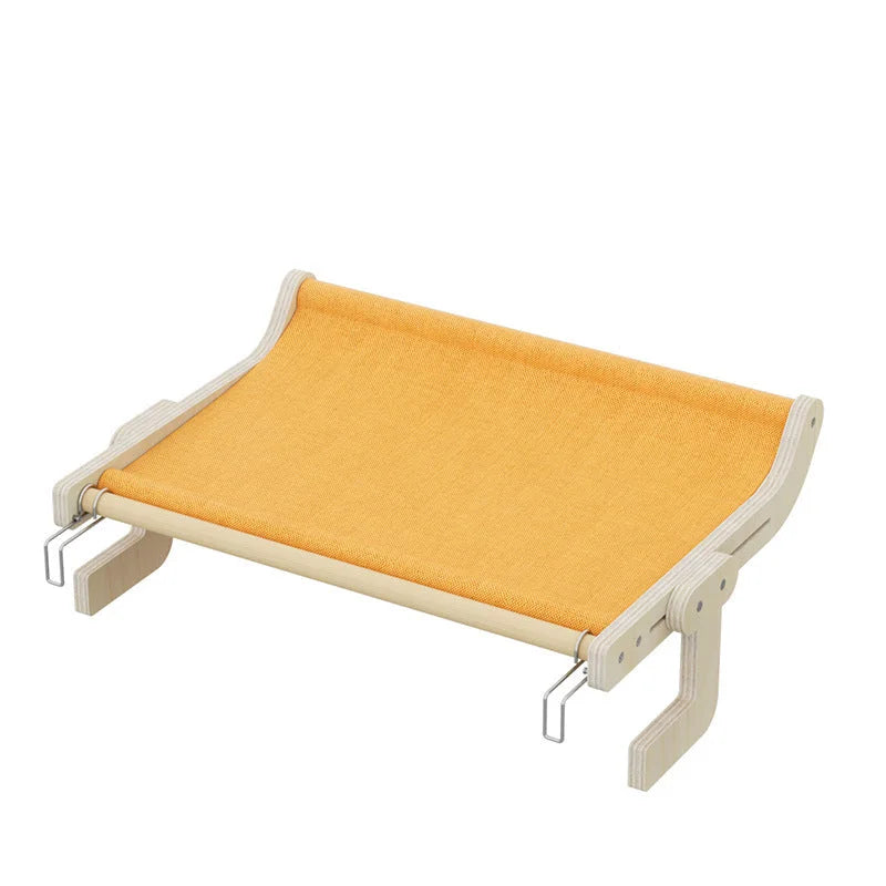 Wall-Mounted Cat Hammock Bed – Wooden Frame Comfortable