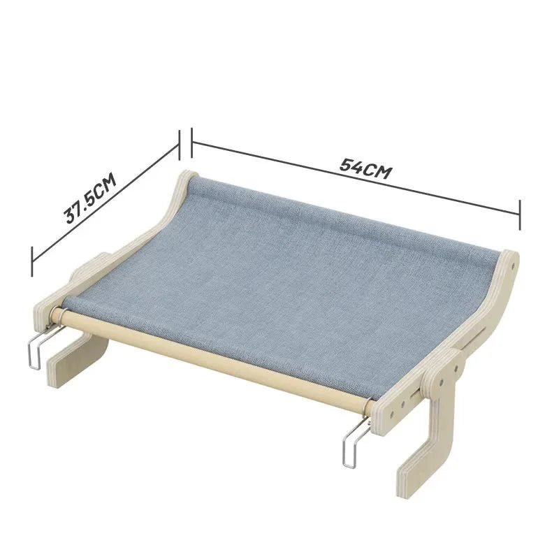Wall-Mounted Cat Hammock Bed-Wooden Frame Comfortable