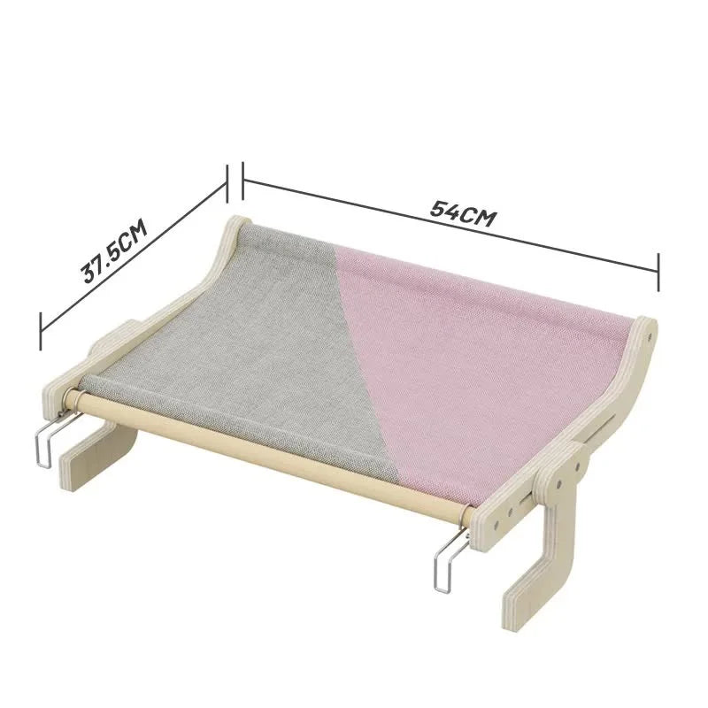 Wall-Mounted Cat Hammock Bed-Wooden Frame Comfortable