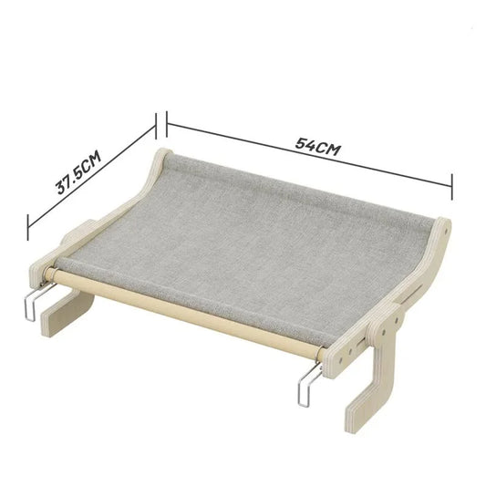 Wall-Mounted Cat Hammock Bed- Wooden Frame Comfortable
