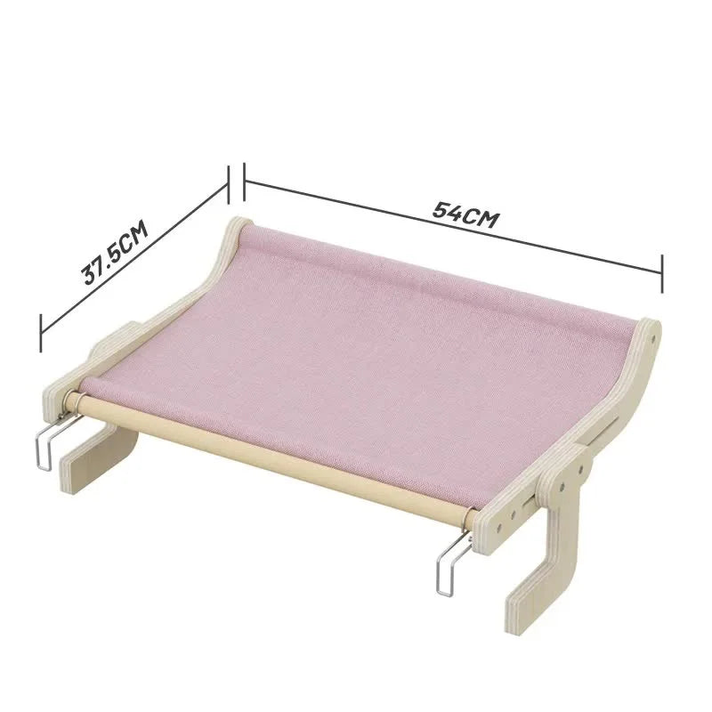 Wall-Mounted Cat Hammock Bed- Wooden Frame Comfortable