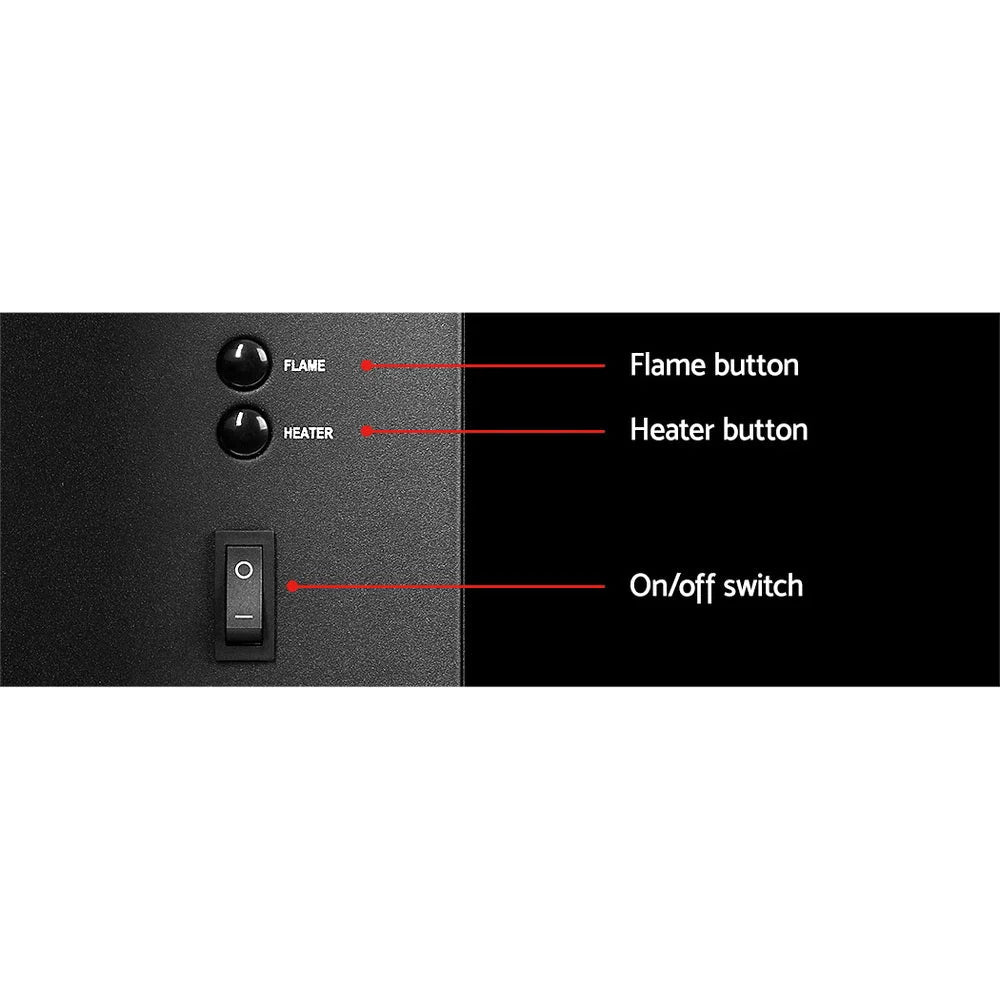 Wall Mounted Fireplace 2000W Fire Log Wood Heater Realistic