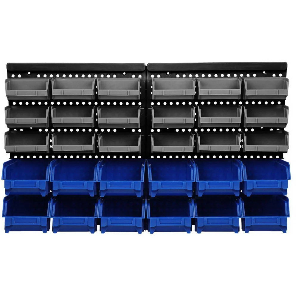 Wall Mounted Rack 60 Bin Storage Tools Garage Organiser