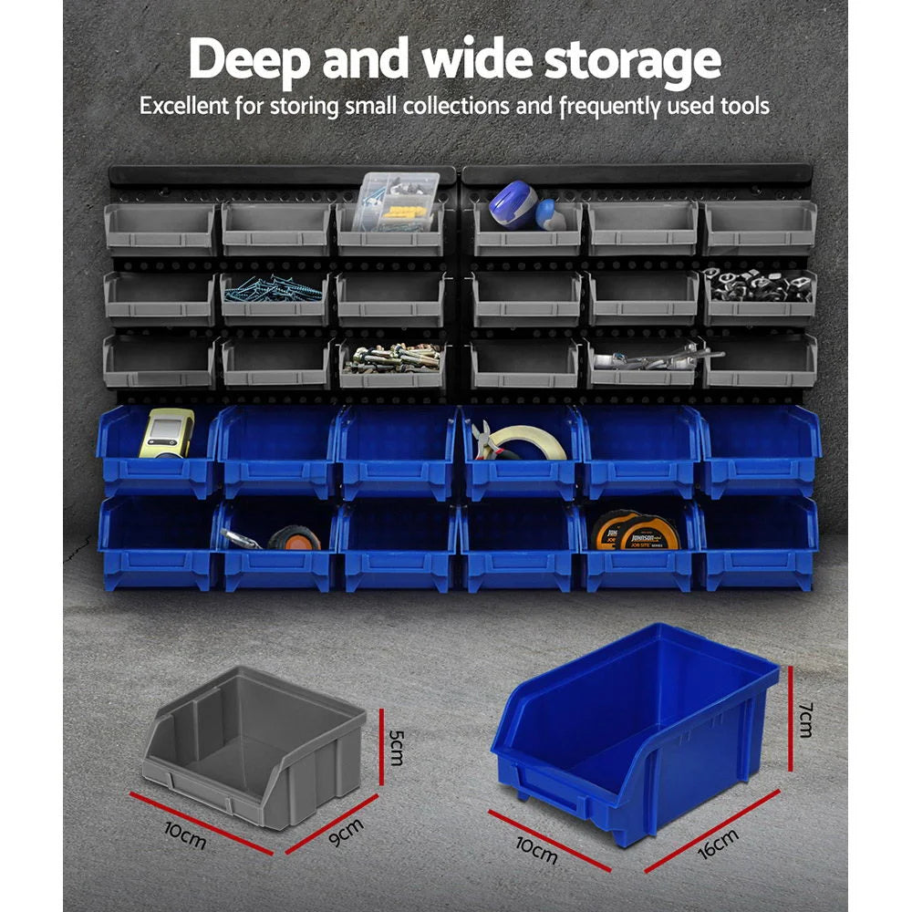 Wall-Mounted Rack Storage Organizer 30 Bin - Tools