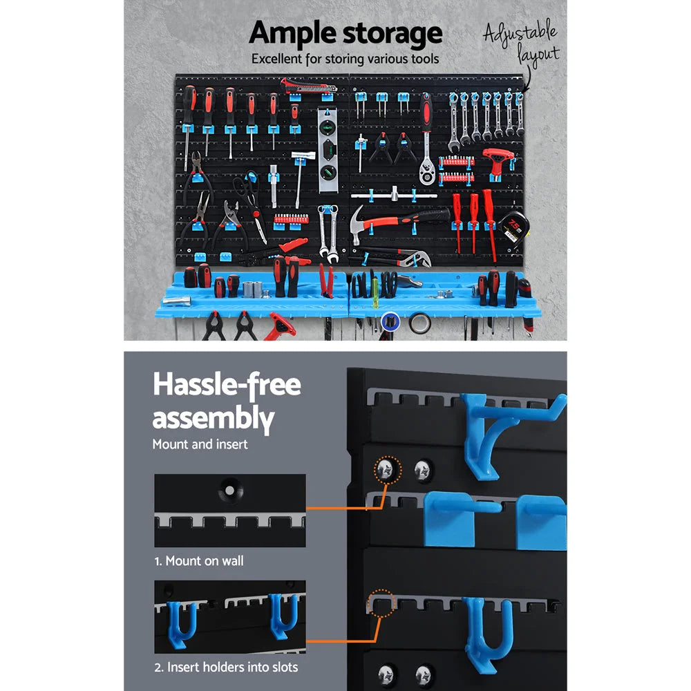 Mounted Storage Bin Rack Tools Organiser Peg Wall