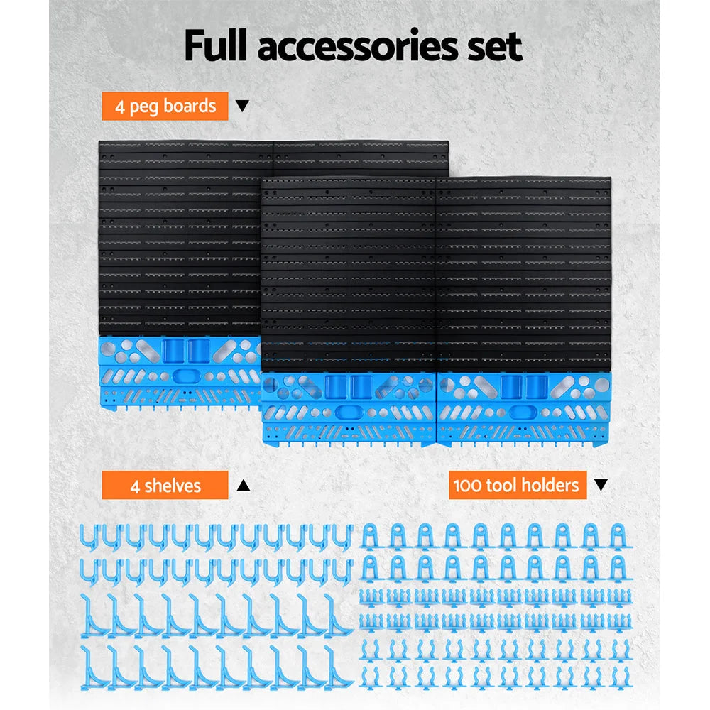 Storage Bin Rack Tools Organiser Peg Board Wall Mounted