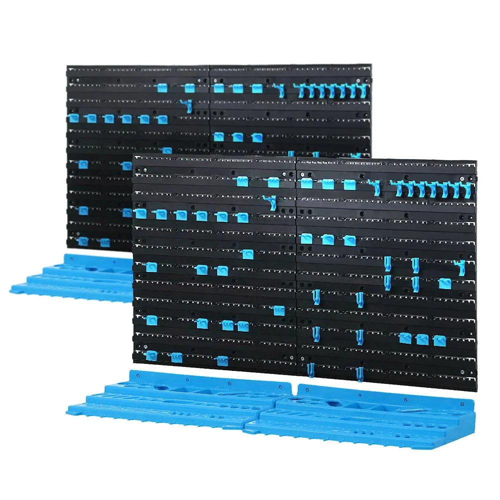 Wall Mounted Storage Bin Rack Tools Organiser Peg Board Garage 108 Bins