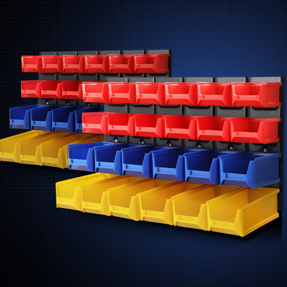 Wall Mounted Storage Bin Rack Tools Organiser Steel Board