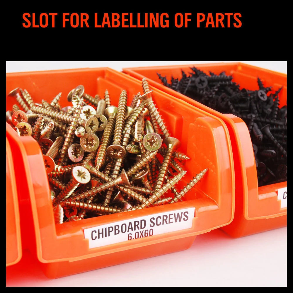 Wall Mounted Storage Bins Set 8 PC Rack Nuts Bolts