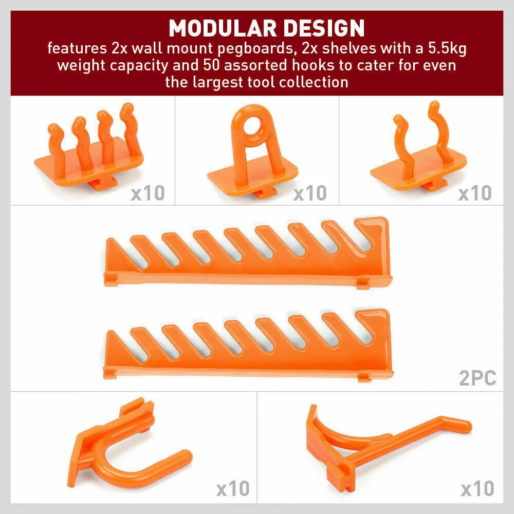 Wall Mounted Tool Storage Rack 52Pc Wrench Spanner Holder