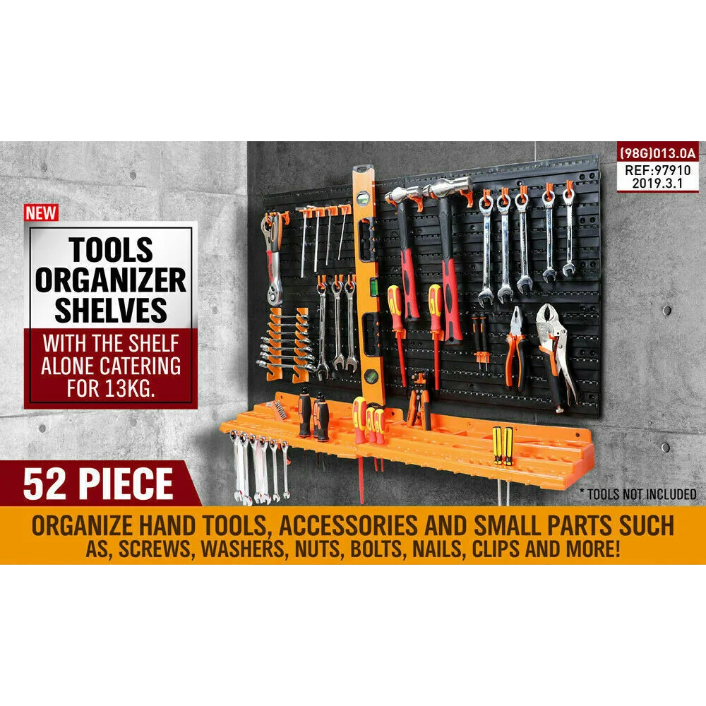 Wall Mounted Tool Storage Rack 52Pc Wrench Spanner Holder