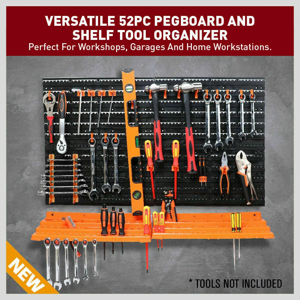 Wall Mounted Tool Storage Rack 52Pc Wrench Spanner Holder