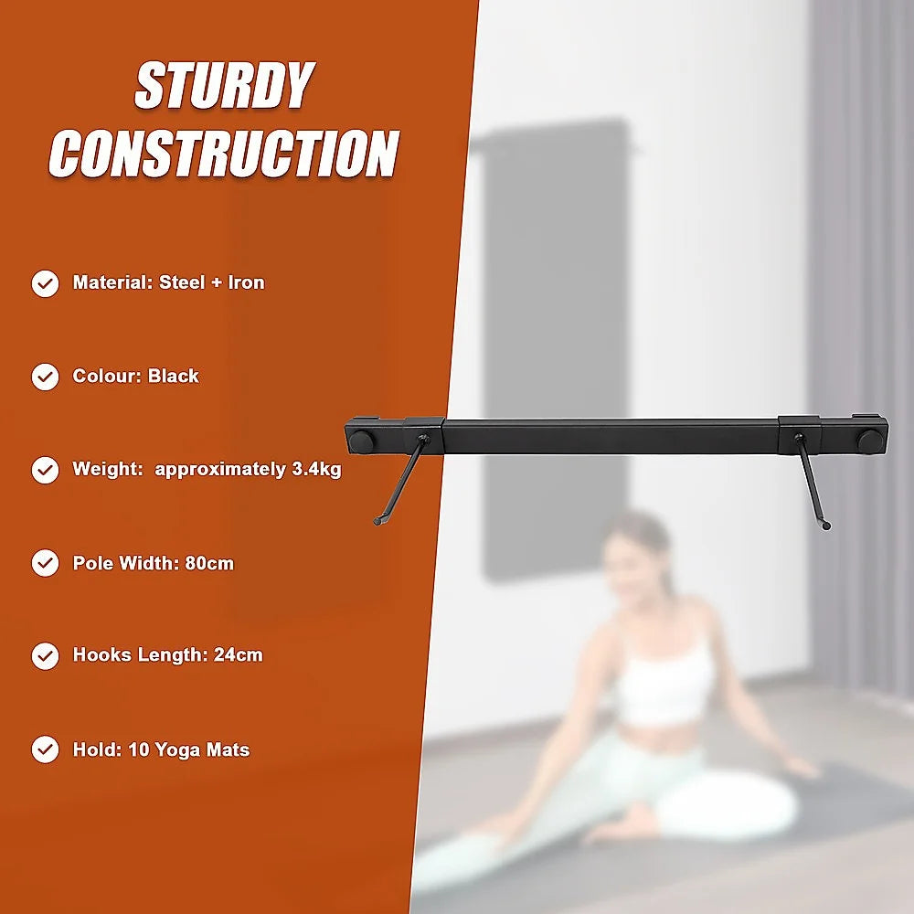 Wall-Mounted Yoga Mat & Gymnastics Equipment Storage Rack