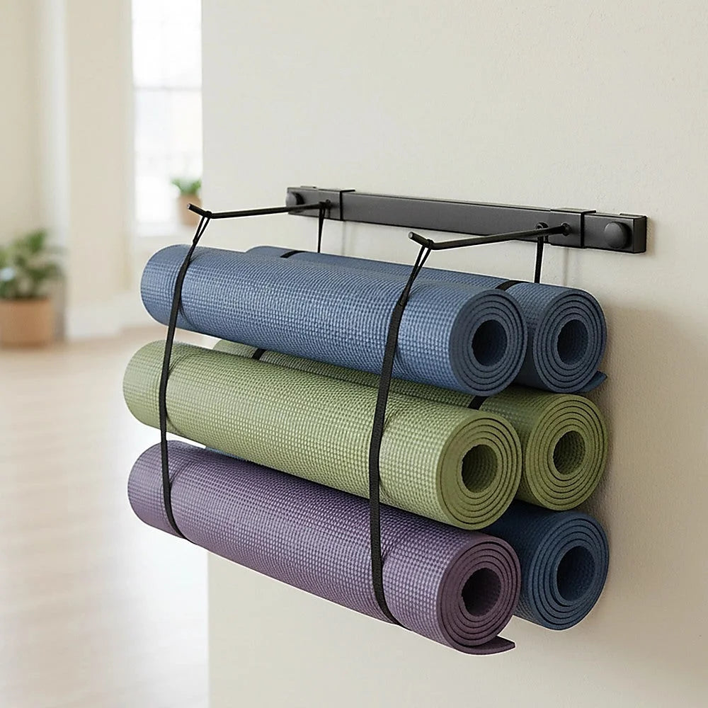 Wall-Mounted Yoga Mat & Gymnastics Equipment Storage Rack