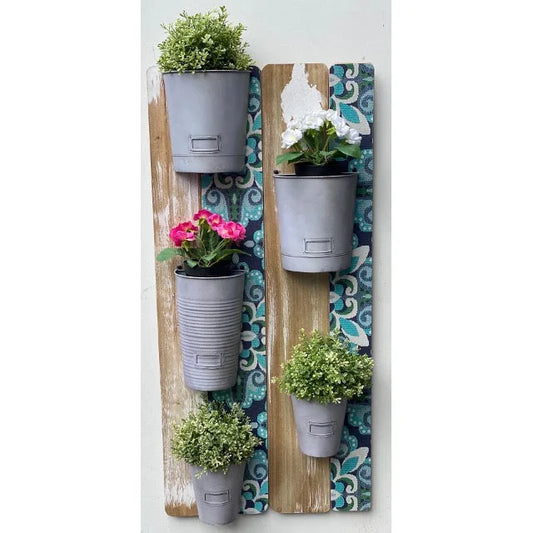 Wall Planter w 5 Pots 90cm - Home & Garden > Artificial