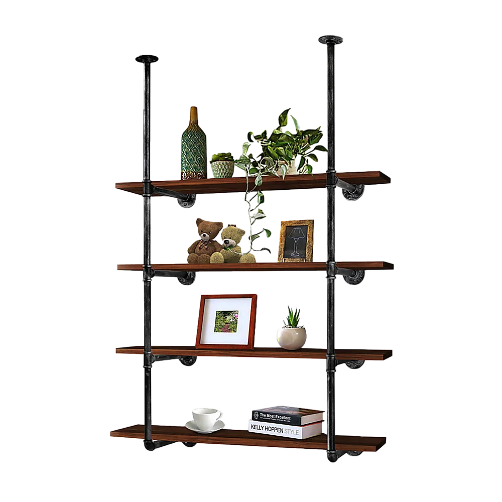 Wall Shelves Display Bookshelf Industrial DIY Pipe Shelf